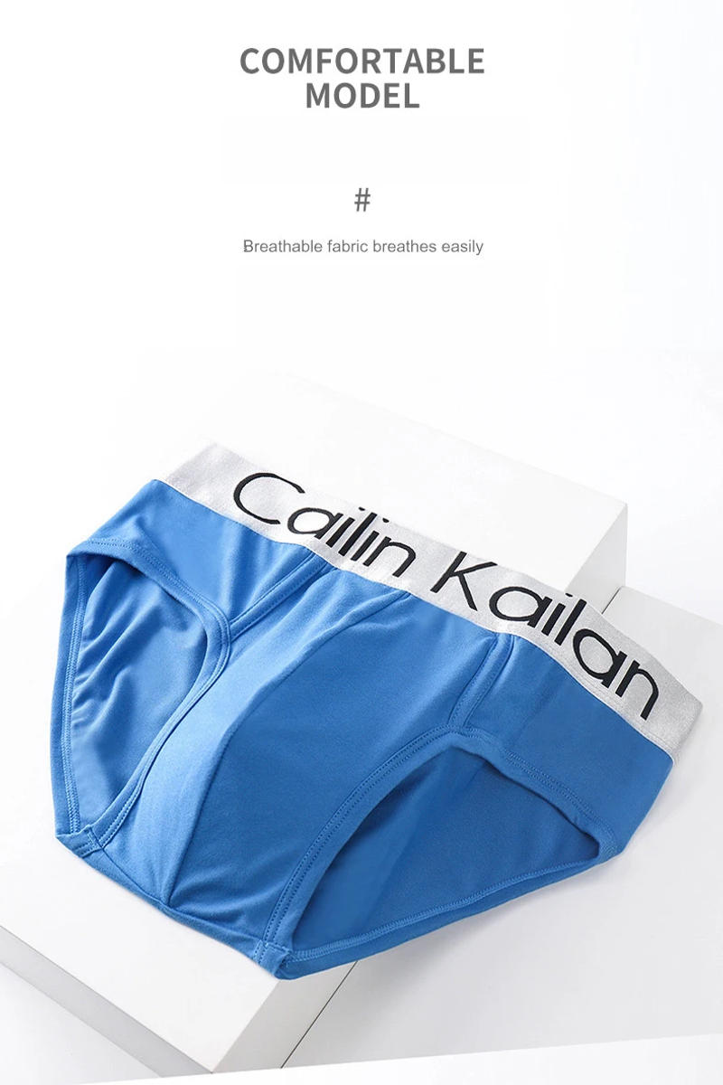 Description Picture 6 of itemMen's Briefs Modal Comfortable And Breathable Men's Underpante Cotton Briefs Large Silver-Trimmed Triangle Sports Briefs Hot