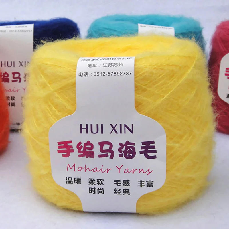 Description Picture 6 of itemRetail 100g/ball Worsted Soft Thin Mohair Yarn Plush Wool Cashmere Yarn Hand Knitting Crochet Thread DIY Shawl Scarf Yarn JN001