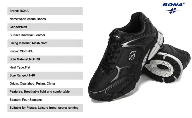 Description Picture 5 of itemBONA New Designers Action Leather Trendy Running Shoes Men Outdoor Sneakers Man Walking Jogging Shoes Athletic Footwear