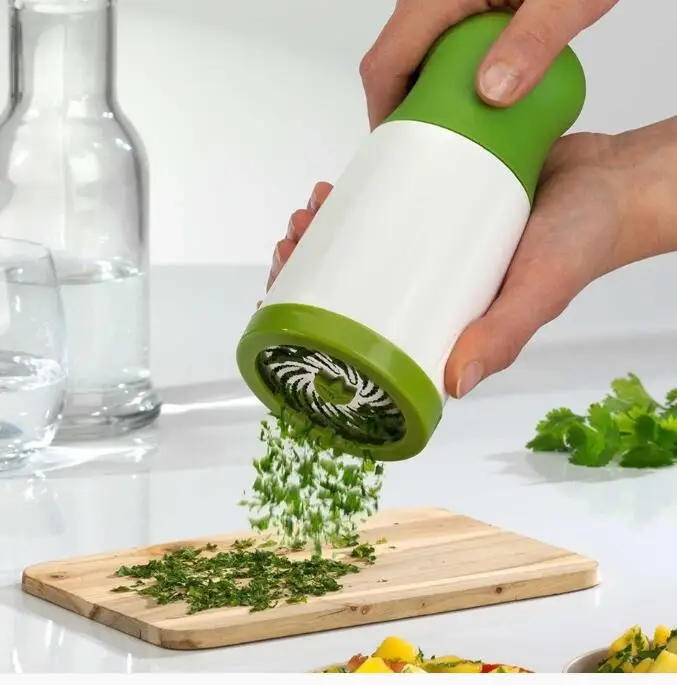 Description Picture 6 of itemParsley Spice Mincer Stainless Steel Manual Herb Mill Vegetable Grinder Chopper Condiment Container Shaker Mills Kitchen Tools