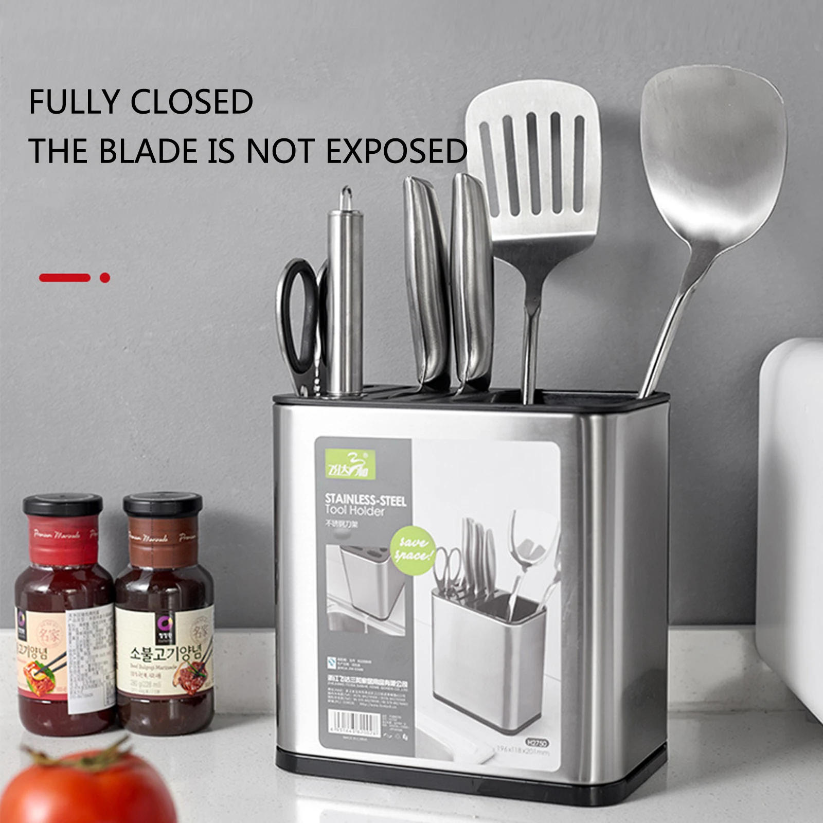 Description Picture 3 of itemMultifunctional Kitchen Utensils Chopstick Cage Tableware Storage Hollowed Drain Cutlery Storage Stainless Steel Chopstick Rack