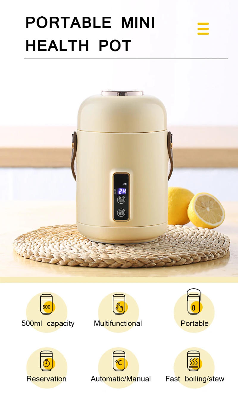 Description Picture 2 of itemMultifunction Stew Pot 500ML Non-stick Coating Automatic Keep Warm Noodles boiler Portable Health Pot Soup Porridge Slow Cooker