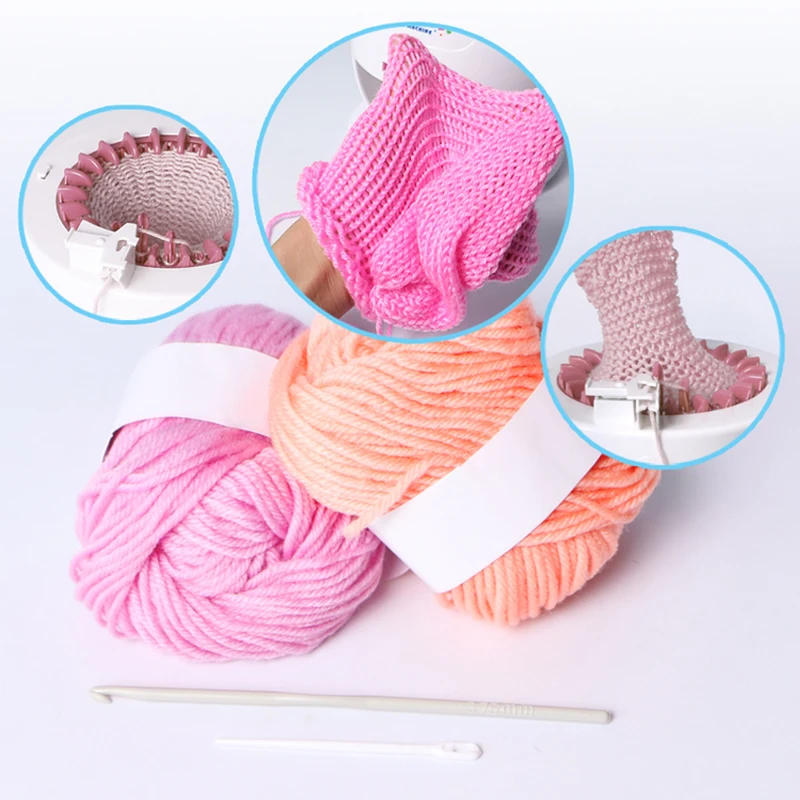Description Picture 5 of item22 Needles Creative DIY Knitting Machine Magic Loop Weaving Loom Weaving Scarf Sweater Hat Socks EducationalToy for Adults Kids