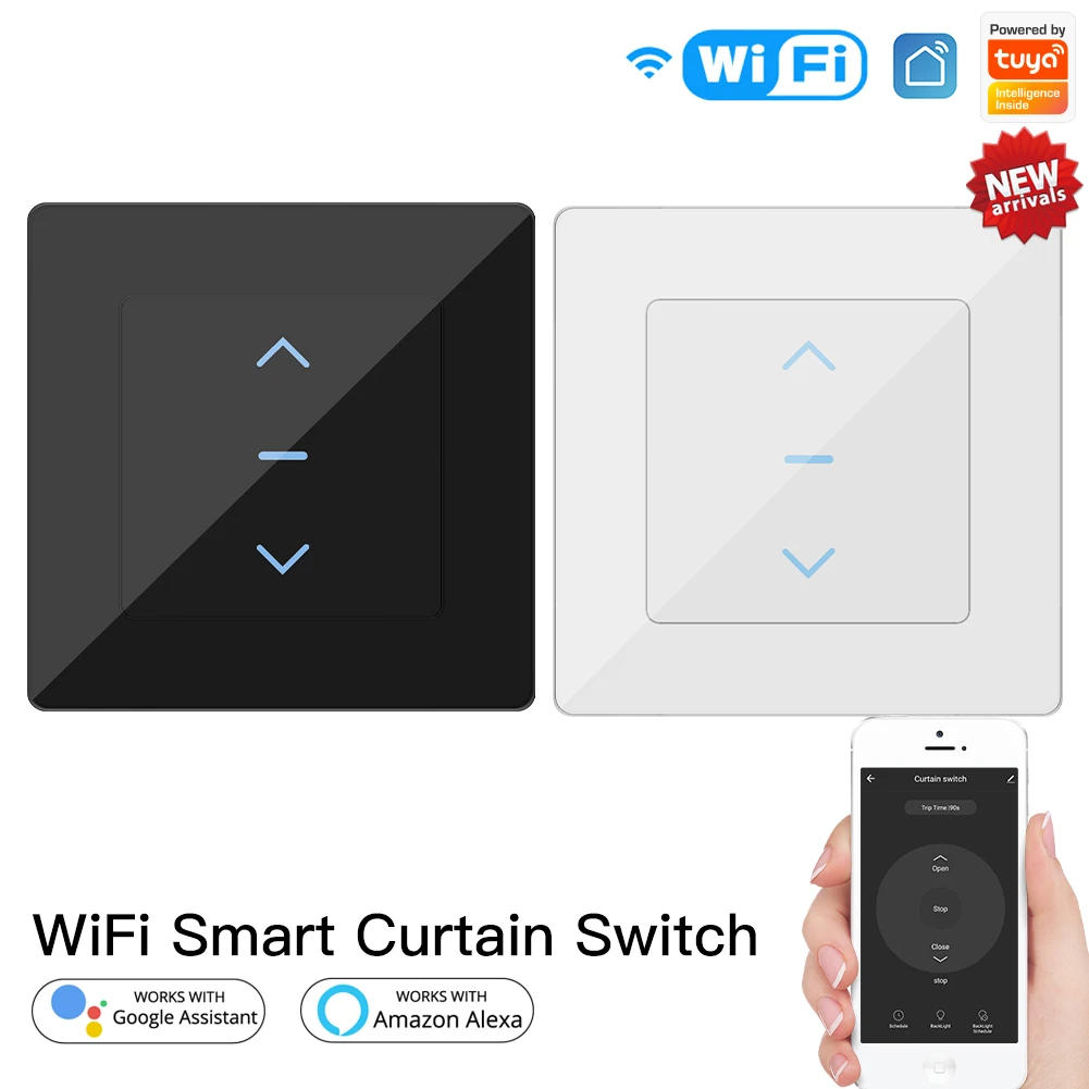 Description Picture 3 of itemNew WiFi Smart Curtain Switch Touch Design for Motorized Curtains and Roller Blinds work with Tuya Smart Life App Alexa Google