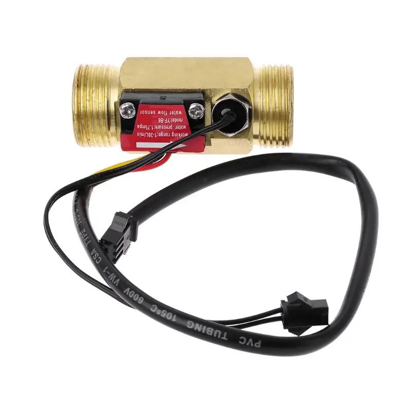 Description Picture 2 of itemG3/4\" Flow Sensor Water Flow Switch With Temperature Detection For Turbine Liquid Sensor Copper Shell Hall Flow Meters  77UD