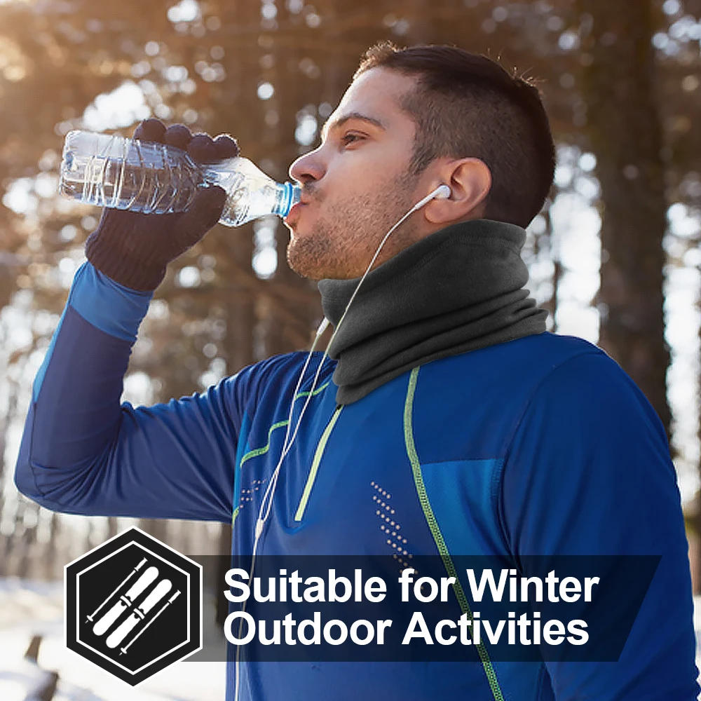 Description Picture 4 of itemCold Weather Neck Warmer Gaiter Winter Fleece Face Cover Cycling Running Hiking Skiing Thermal Half Mask Scarf Bandana Men Women