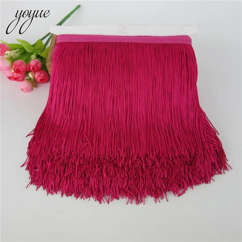 Description Picture 5 of item1 yards 15cm Long Fringe Lace Tassel Polyester Lace Trim Ribbon Latin dance skirt curtain fringes for sewing DIY Accessories