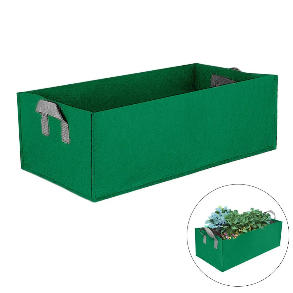 Description Picture 4 of item1pcs Fabric Raised Garden Bed Square Felt  Flower Grow Bag Vegetable Planter Pot with Handles Planting