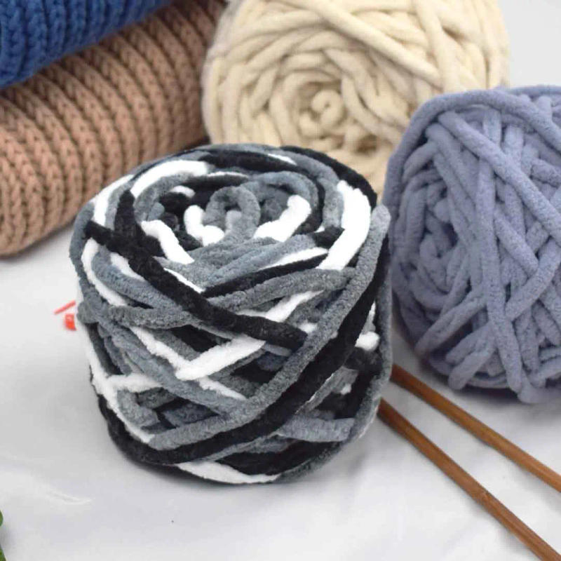 Description Picture 5 of item100g/ball Soft milk cotton blends polyester blended chenille wool yarn Chunky for hand Knitting DIY Crochet hat scarf thread fur
