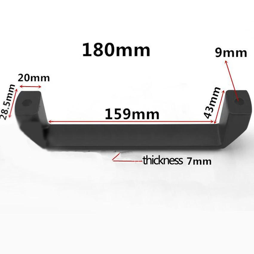 Description Picture 4 of itemKitchen Cabinet Handles and Knobs Concise Black Door Handle Wardrobe Cabinet Drawer Door Knobs Hole distance 90/120/150/180mm