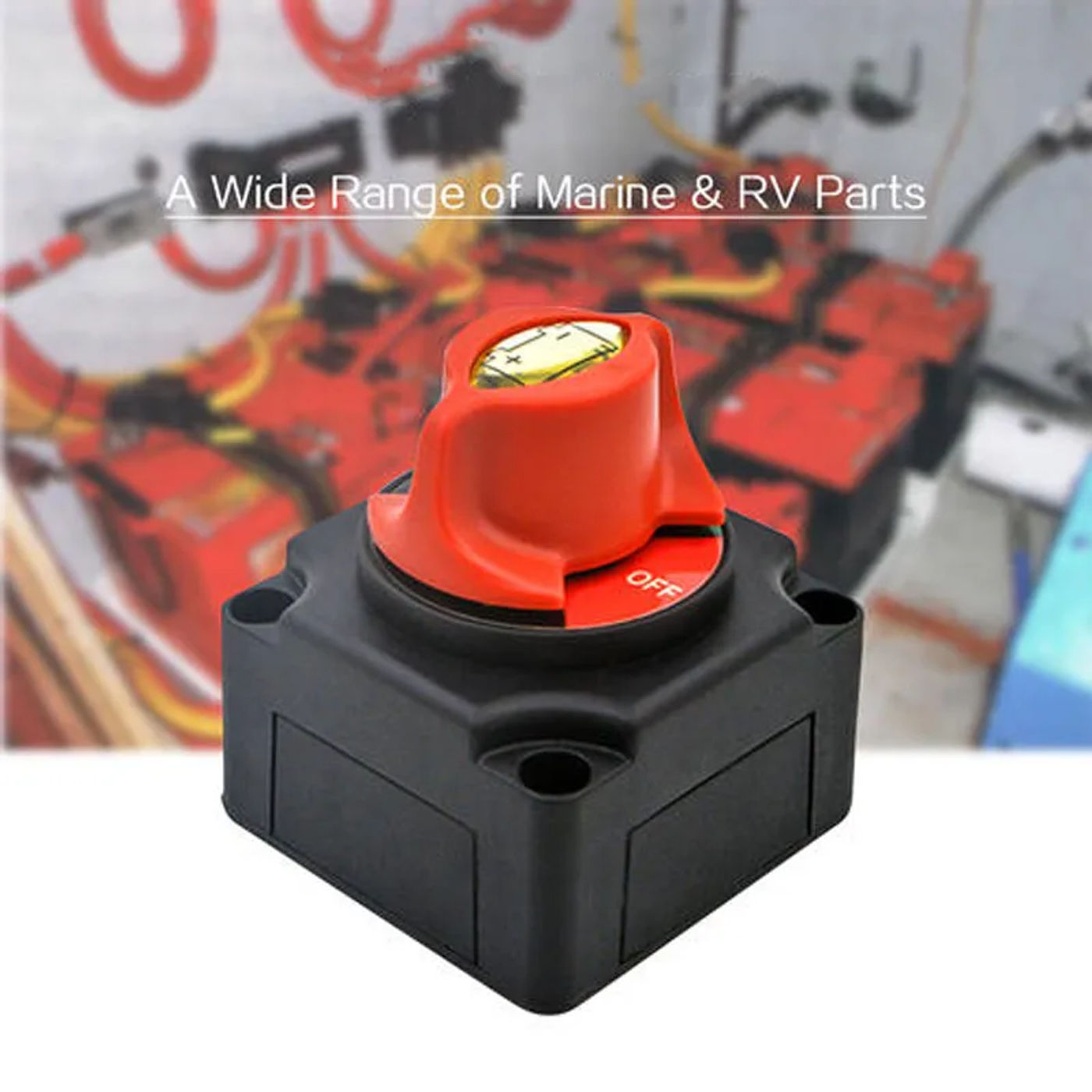 Description Picture 3 of itemDurable 600A Car Battery Isolator Main Switch Emergency Stop Pole Separator Switch for RV Boat Winch Power Cables 68*68*74mm