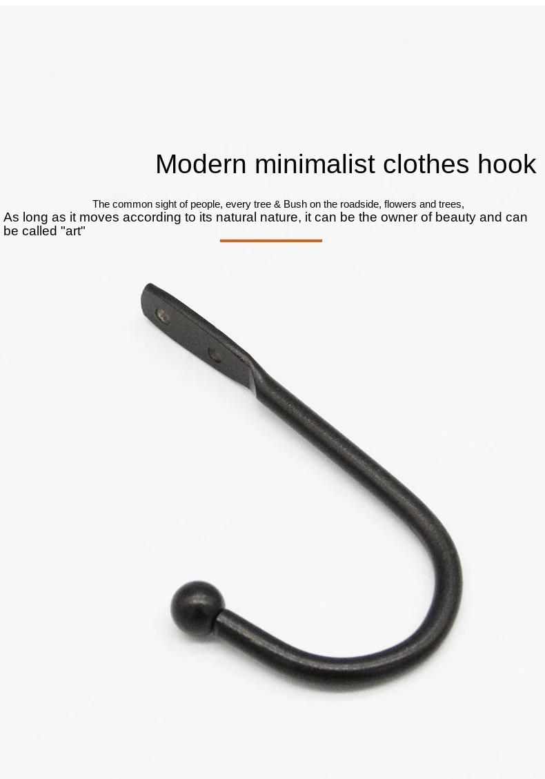 Description Picture 5 of item10 Pack Coat Hanger Wall Hooks with Screws Alloy Hanging Single Hook Bathroom Accessories Set Black Color Clothes Door Hooks