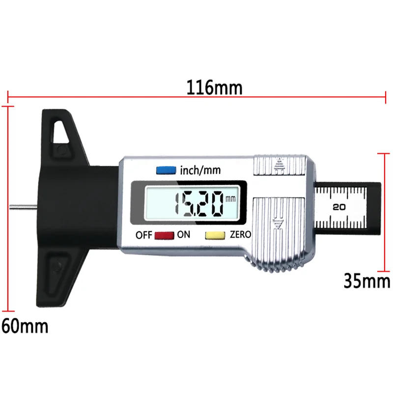 Description Picture 5 of itemDigital Car Tyre Tire Tread Depth Gauge Meter Auto Tire Wear Detection Measuring Tool Caliper Thickness Gauges Monitoring System