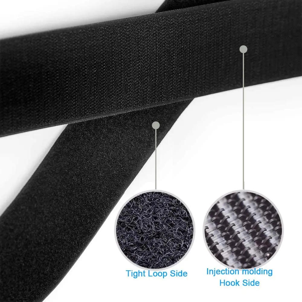 Description Picture 4 of item5M Black and White Non-Adhesive Hook and Loop Fasteners Strong Tape Nylon Fabric Magic Tape for DIY Sewing Accessories 16mm-150