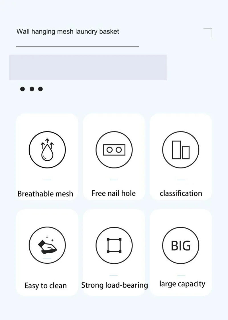 Description Picture 3 of itemFoldable Wall Mounted Laundry Basket Dirty Clothes Storage Basket Toy Dust Bucket Home Laundry Hamper Dirty Clothes Storage Bag