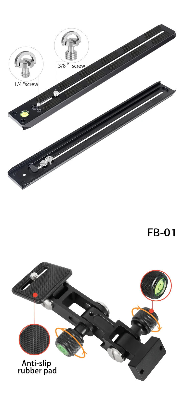 Description Picture 2 of itemManfrotto New Telephoto Quick Release Sliding Plate Camera Mount Zoom Lens Holder for Manfrotto Tripod Head Slide Rail Adapter