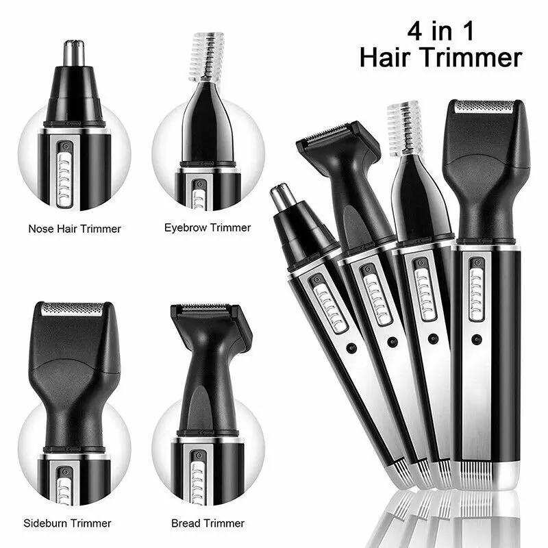 Description Picture 3 of item4 in 1 Rechargeable Men Electric Nose Ear Hair Trimmer Women trimming sideburns eyebrows Beard hair clipper cut Shaver