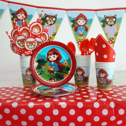 Little Red Riding Hood Fairy tale theme party Children Birthday Party Supplies Girl birthday party Disposable tableware balloon