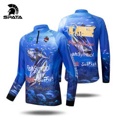 Spata New Breathable Fishing Shirts Men Cycling Long Sleeve Fishing Clothes Anti-uv Sun Protection Quick Dry Fishing Jersey