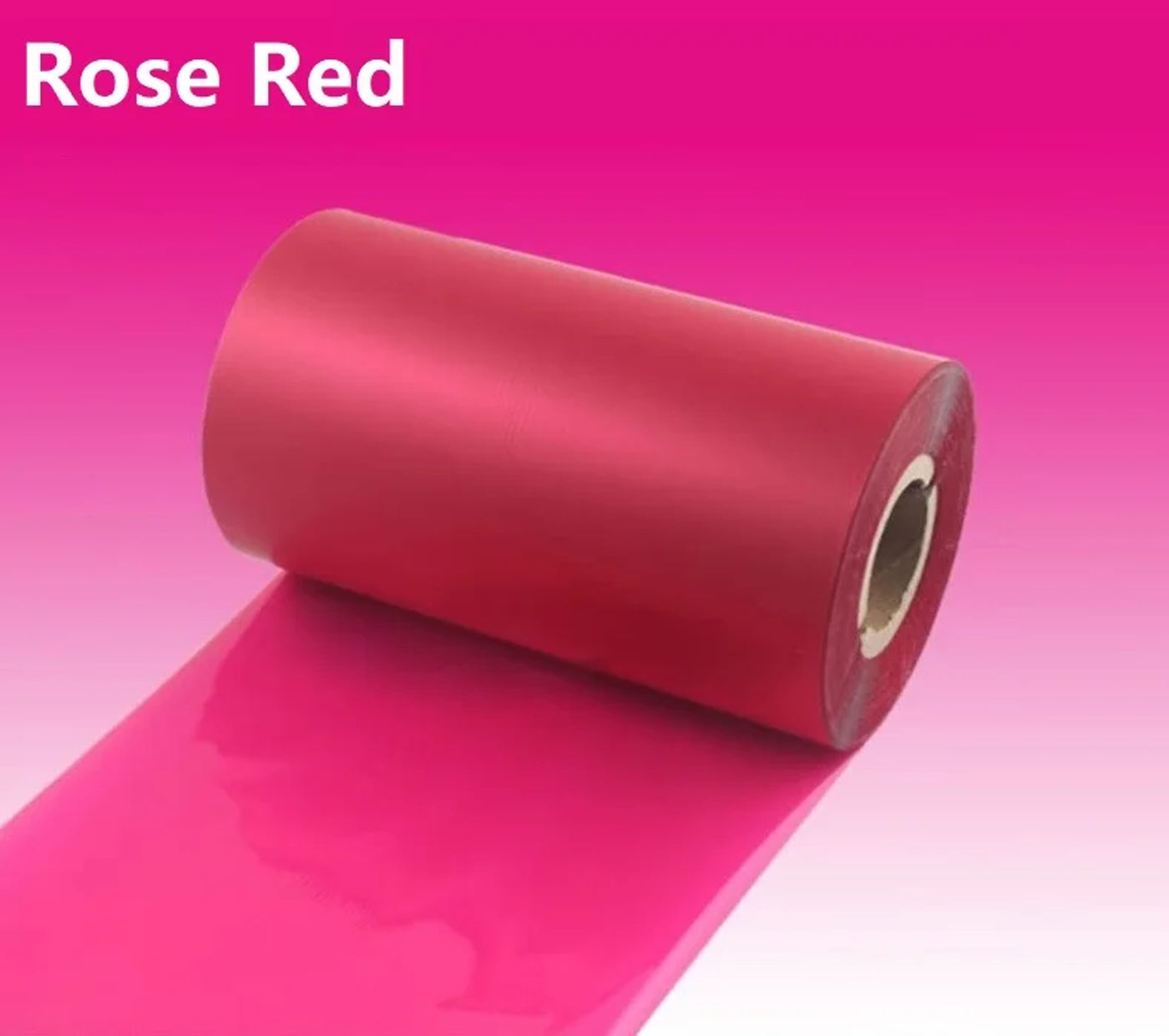 Description Picture 3 of item50 60 70 80 90 100 100mm *300m Yellow Purple Rose red DK Green Color Wax Ribbon Thermal Transfer Ribbon for Label Printer