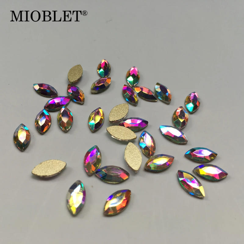 Description Picture 4 of item10pc Crystal AB 3D Nail Art Rhinestones Gems Flatback Stones DIY Decorations Manicure Diamond Jewelry Different Shapes For Nails