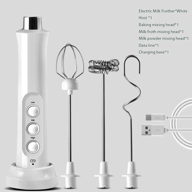 Description Picture 3 of itemElectric Milk Frother Foam Maker Handheld Foamer High Speeds Drink Mixer Coffee Frothing Wand 3 In 1 Portable Rechargeable