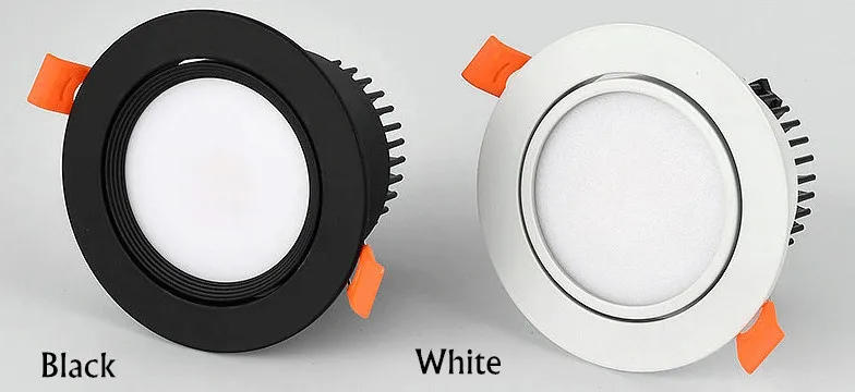 Description Picture 5 of itemDimmable LED Recessed Downlight 3W 5W 7W 12W 15W Bhite/Black Body Ceiling Spot Light with 90-265V LED Driver 3000K 4000K 6000K