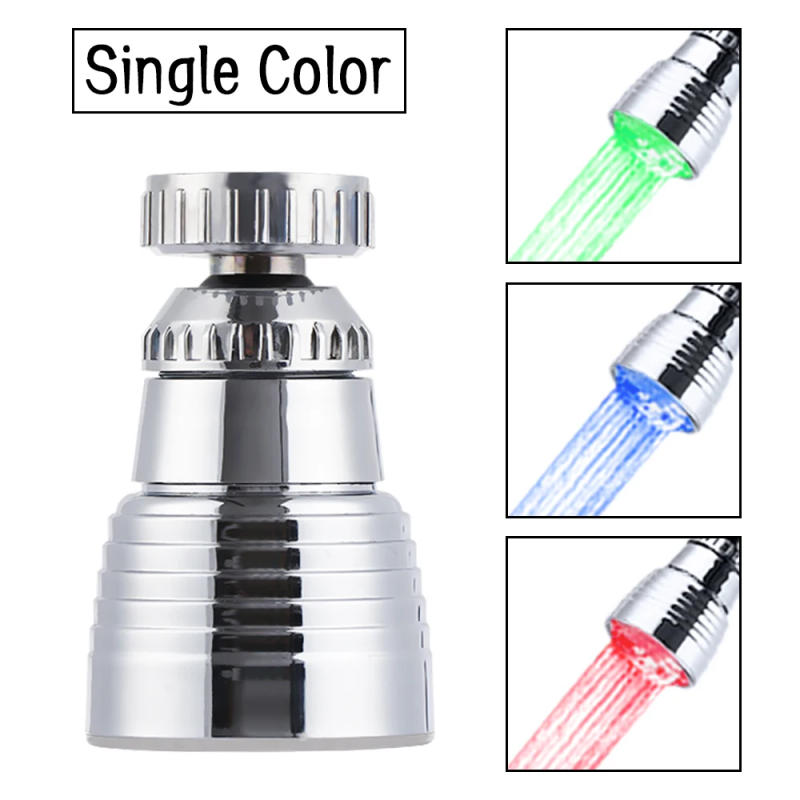 Description Picture 3 of itemLED Temperature Sensitive Light-up Faucet Kitchen Bathroom Glow Water Saving Faucet 360 Rotary Kitchen Faucet Shower Head