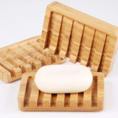 2Pcs/Set Natural Wooden Bamboo Soap Dishes Portable Shower Bar Soap Holder Box Rack for Case Waterfall Self Draining Tray Tools