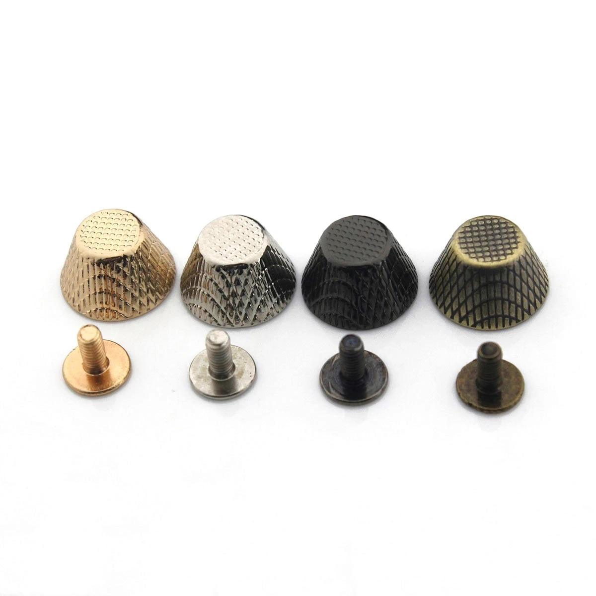 Description Picture 5 of item4pcs Metal Embossed Bucket Shape Screw Back Rivets Studs Nail Stud for DIY Garment Leather Craft Belt Wallet Decoration Parts