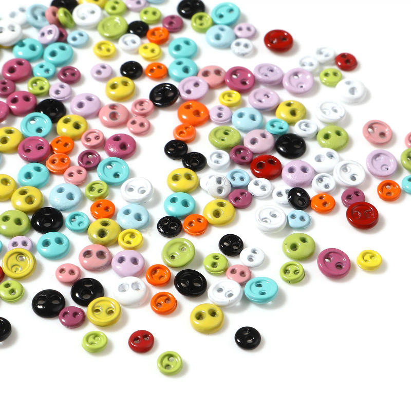 Description Picture 5 of item50pcs 2 Holes 3mm 4mm Mini Buttons For DIY Doll Clothes Round Candy Color Card Making Scrapbooking Buttons Sewing Accessories