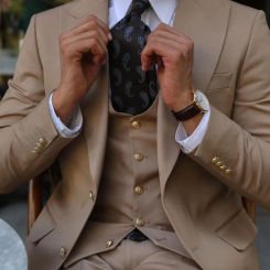 Newest Design Business Man Champagne Shawl Lapel Groom Best Man Evening Tuxedo 3 Pieces Tailor-Made Suits Wedding For Man