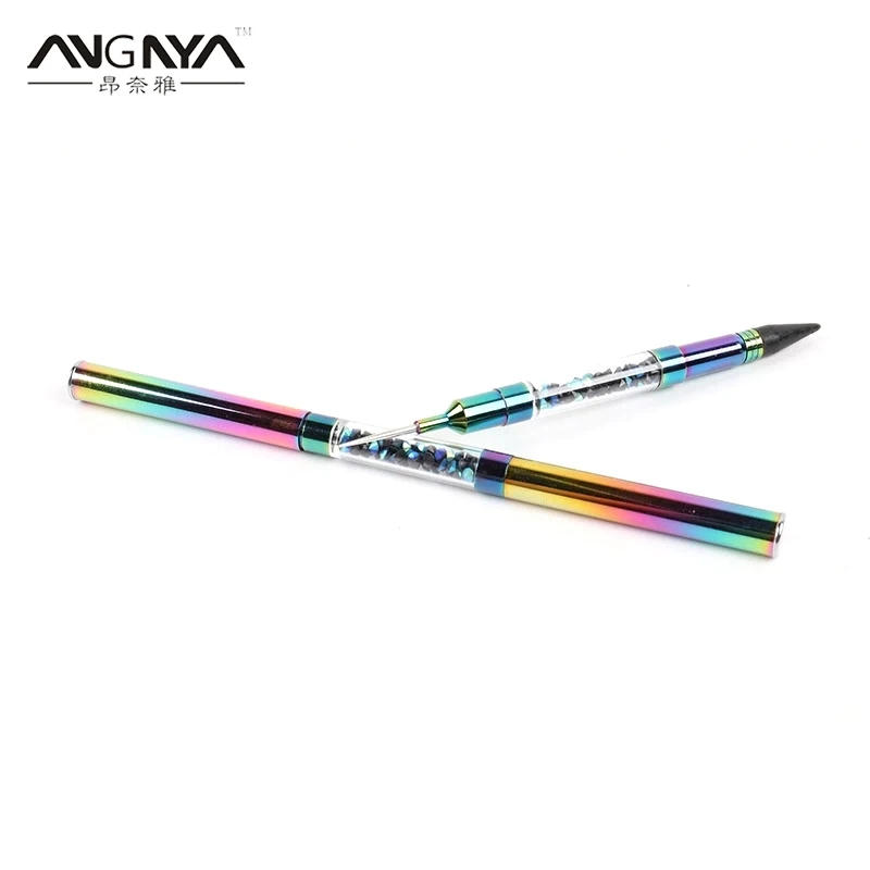 Description Picture 5 of itemANGNYA Dual-ended Nail Art Dotting Pen Crayon Rhinestone Metal Handle Bead Picker Wax Pencil Dazzling Color DIY Manicure Tools