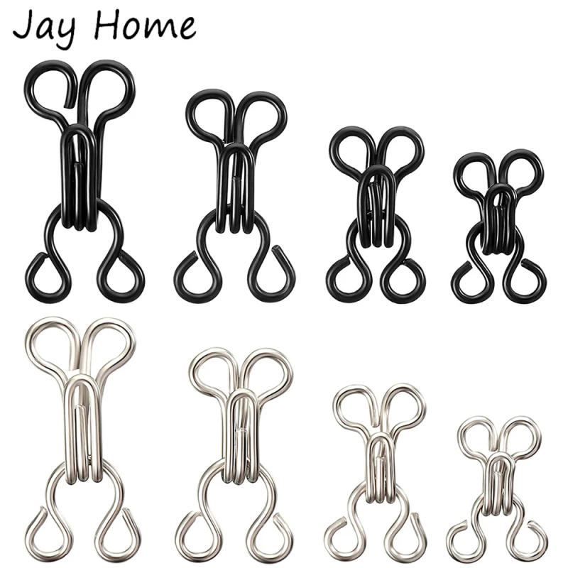 Description Picture 3 of item100 Set Invisible Sewing Hook and Eye Closure for Clothing Bra Jacket Hooks Replacement Sewing Craft Buckle Garment Accessories
