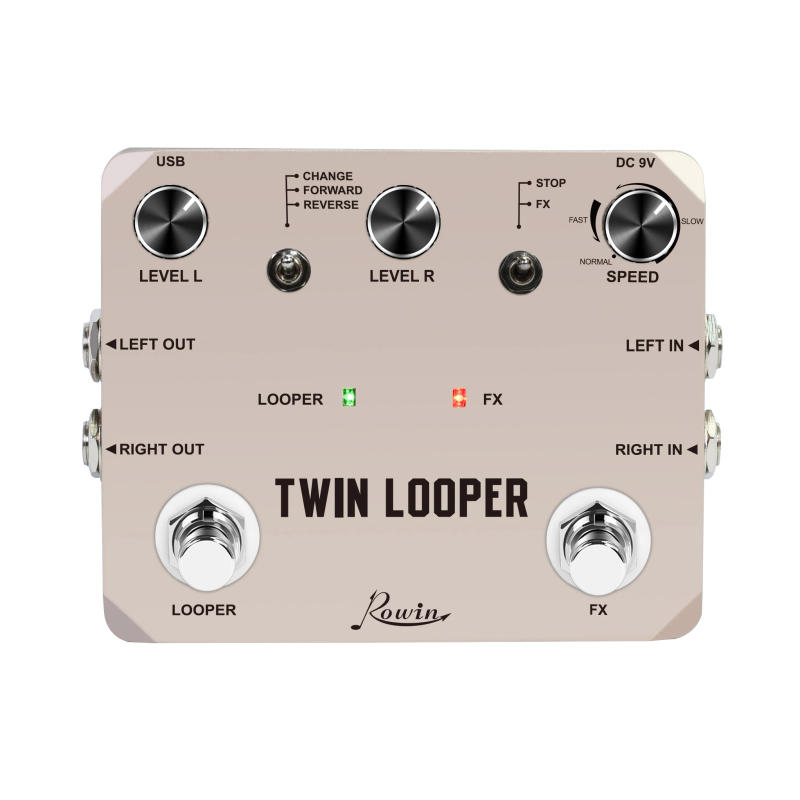 Description Picture 2 of itemRowin Dual Footswitch Twin Looper Electric Guitar Effect Pedal Loop Station 11 Types of Play with 10 Minutes of Recording Time