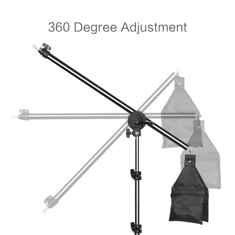 Description Picture 4 of itemPhoto Studio Adjustable Cantilever Stand Cross Arm With Sand Bag Pivot Clamp Use For Light Stand Accessories Extension Rod 135CM