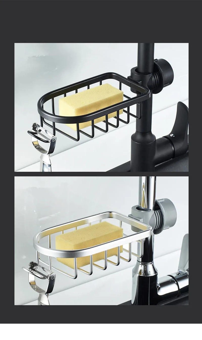 Description Picture 4 of itemConvenient Clip-on Soap Tray Aluminum Soap Dish Adjustable Shower Rail Slide Soap Plates Smooth Bathroom Kitchen Holder