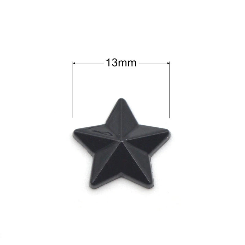 Description Picture 5 of itemKALASO 50Sets Silver Gold Black Plated Acrylic Star Punk Studs Rivets Spikes for Shoes Bag Garment Decoration Accessories 13mm