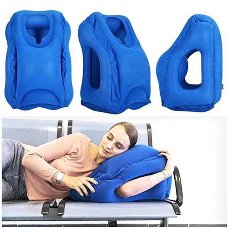 Description Picture 6 of itemInflatable Travel Sleeping Bag Portable Cushion Neck Pillow for Men Women Outdoor Airplane Flight Train Sleeping Easy
