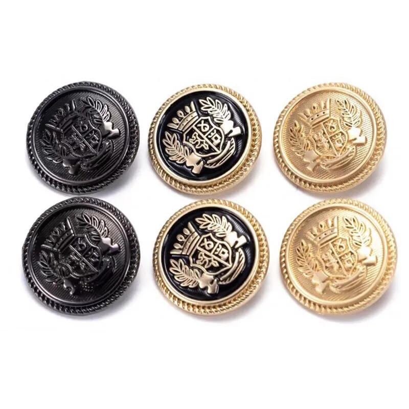 Description Picture 5 of item10pcs 15/20/25mm Fashion Metal Buttons College Style Crown Pattern Decorative Buttons for Clothing 20mm Snap Buttons for Coat