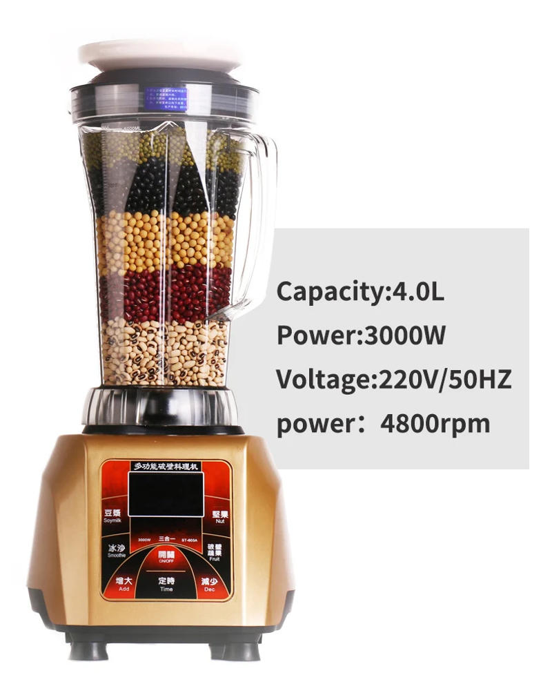 Description Picture 2 of itemXeoleo Multifunctional High Speed 4L Household 3000W Soybean Milk Mixer Machine Ice Smoothie Juicer Food Nut Processor Maker