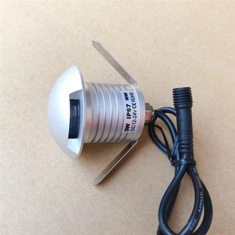 Description Picture 6 of item3PCS IP67 12V-24VDC Outdoor Garden Patio Paver Recessed Deck Floor Wall Mini LED Underground Light Landscape Sidewalk Lighting