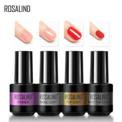 ROSALIND Top And Base Coat Gel Polish Primer Matt Nail Art Soak off Long Lasting Manicure Gel For Nails Semi Permanent Varnish