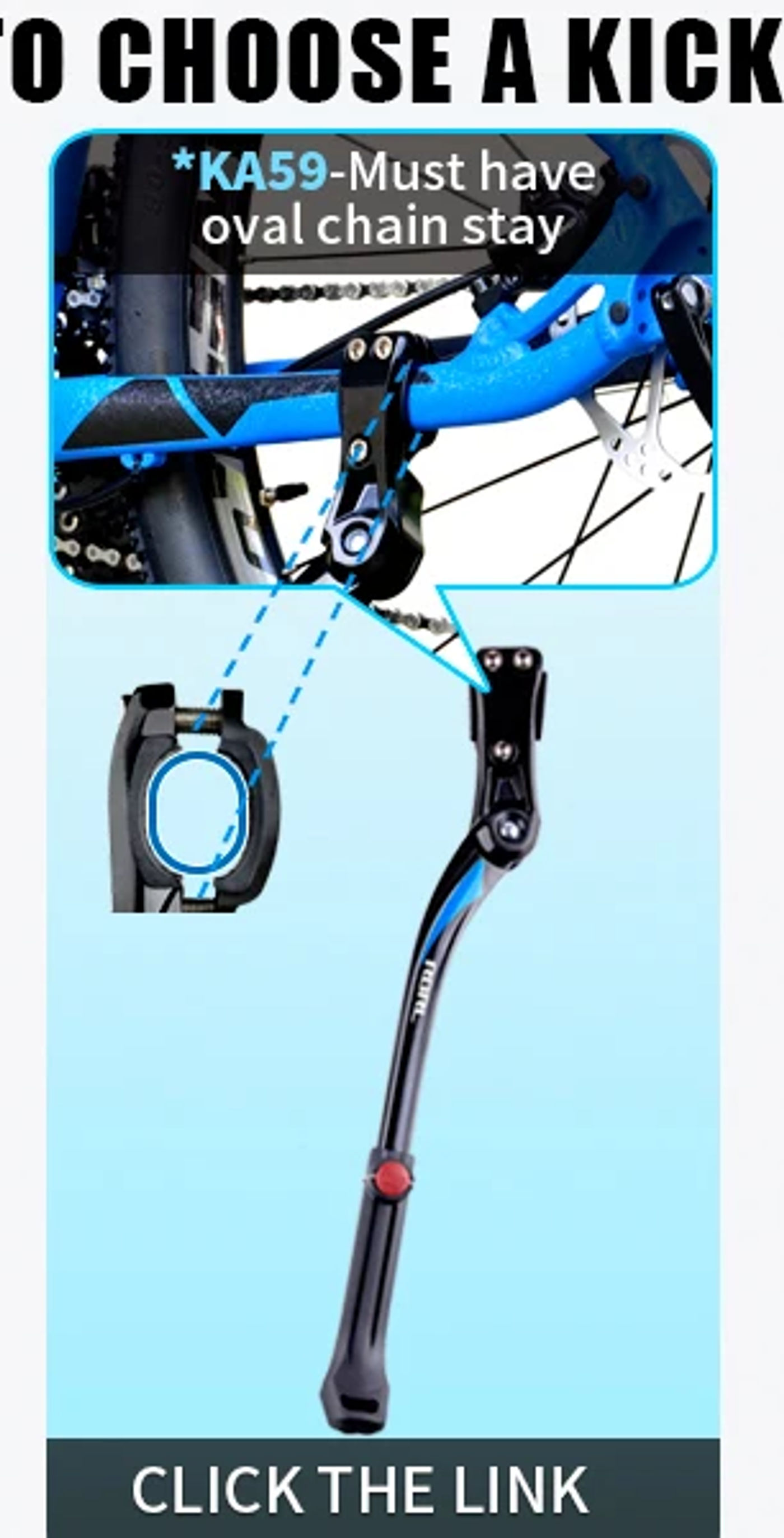 Description Picture 3 of itemEasyDo Adjustable Bike Kickstand MTB Parking Rack Support Side Kick Stand for 24 26 27.5 29in Bicycle