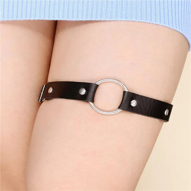 Description Picture 5 of item2022 Fashion Womens Sexy Elasticity Harness Heart Leg Chain Garter Belts Cosplay Spike High Quality Elastic Thigh Ring Garter