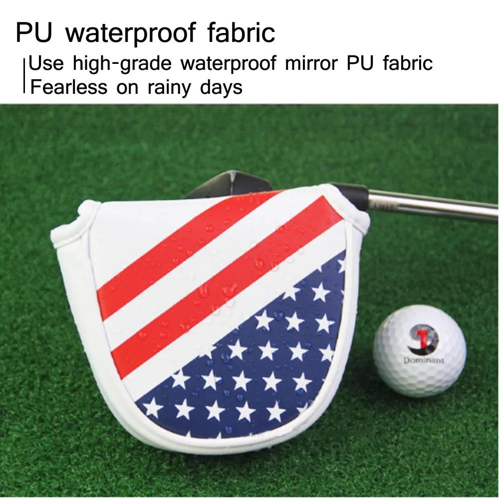 Description Picture 4 of itemGolf Putter Head Cover Magnetic Mallet Blade Headcover USA Star Stripes Eagle Flag Design, Magnet Closure Fit All Putters