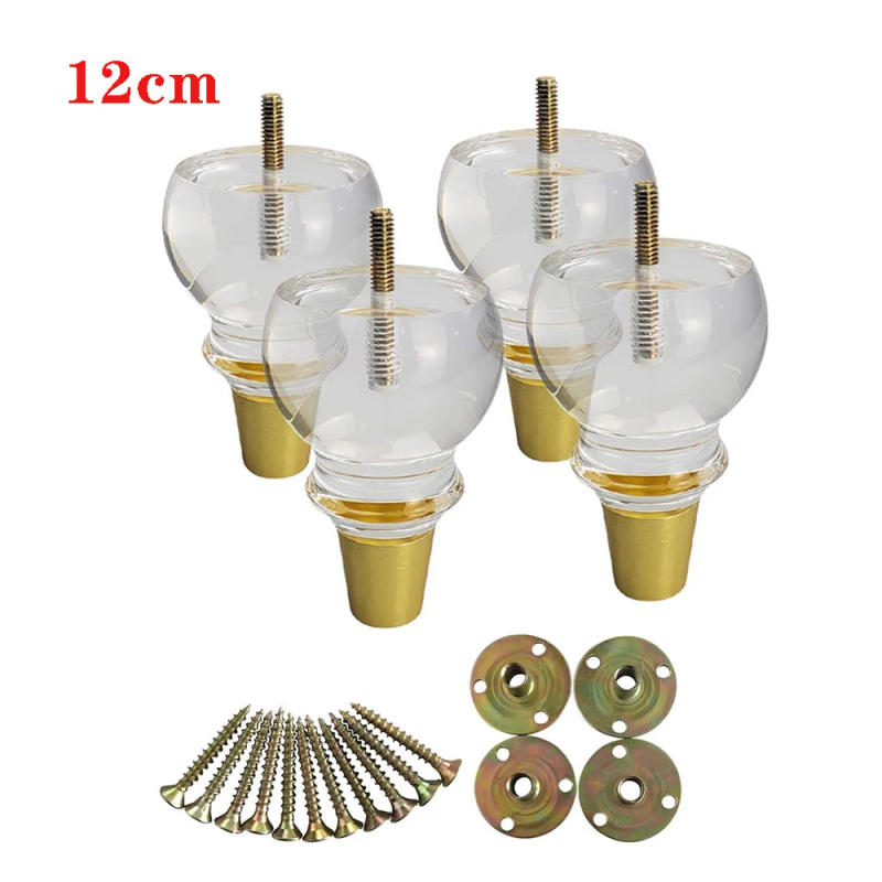 Description Picture 2 of item4.7‘’Acrylic Furniture Legs Gourd Shape Crystal Heavy Duty Furniture Feet for Replacement for Bed Cabinet Couch Dresser Sofa leg