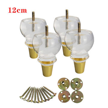 4.7‘’Acrylic Furniture Legs Gourd Shape Crystal Heavy Duty Furniture Feet for Replacement for Bed Cabinet Couch Dresser Sofa leg