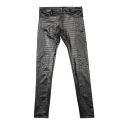 Men Fad 3D PU Leather Pencil Pants Imitate Alligator Texture Tight Trousers Aligator Motorcycle Jeans Thin Fleece Warm Leggings