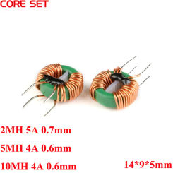 5pcs 2MH 5MH 10MH Annular Common Mode Filter Inductor 0.6mm 0.7mm Wire Choke Ring 4A 5A Inductance 14*9*5mm